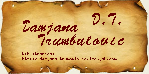 Damjana Trumbulović vizit kartica